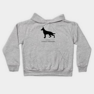 German Shepherd Black Silhouette Kids Hoodie